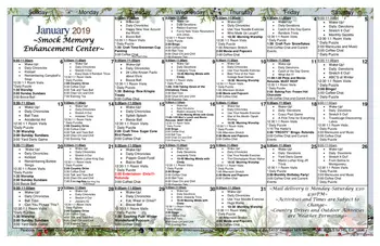 Activity Calendar of Peabody Retirement Community, Assisted Living, Nursing Home, Independent Living, CCRC, North Manchester, IN 8