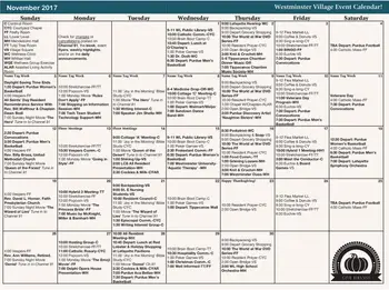 Activity Calendar of Westminster Village, Assisted Living, Nursing Home, Independent Living, CCRC, West Lafayette, IN 6