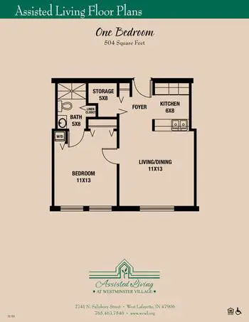 Floorplan of Westminster Village, Assisted Living, Nursing Home, Independent Living, CCRC, West Lafayette, IN 1