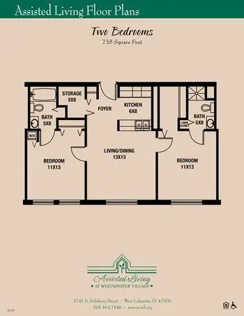 Floorplan of Westminster Village, Assisted Living, Nursing Home, Independent Living, CCRC, West Lafayette, IN 3