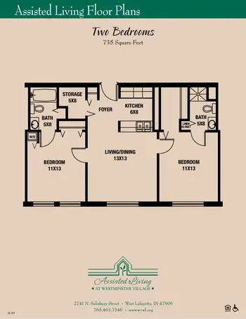 Floorplan of Westminster Village, Assisted Living, Nursing Home, Independent Living, CCRC, West Lafayette, IN 4