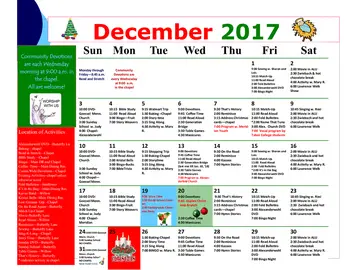 Activity Calendar of Bethesda Home, Assisted Living, Nursing Home, Independent Living, CCRC, Goessel, KS 2