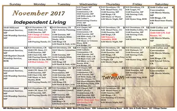 Activity Calendar of Westchester Village of Lenexa, Assisted Living, Nursing Home, Independent Living, CCRC, Lenexa, KS 3
