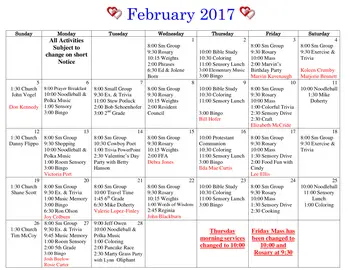 Activity Calendar of Prairie Mission Retirement Village, Assisted Living, Nursing Home, Independent Living, CCRC, Saint Paul, KS 5