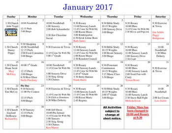 Activity Calendar of Prairie Mission Retirement Village, Assisted Living, Nursing Home, Independent Living, CCRC, Saint Paul, KS 3