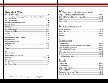 Dining menu of Asbury Park, Assisted Living, Nursing Home, Independent Living, CCRC, Newton, KS 2