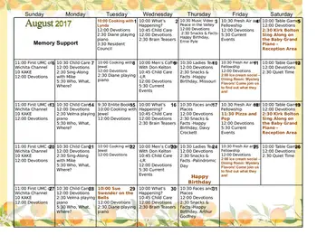 Activity Calendar of Asbury Park, Assisted Living, Nursing Home, Independent Living, CCRC, Newton, KS 3