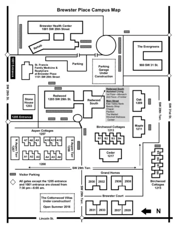 Campus Map of Brewster Place, Assisted Living, Nursing Home, Independent Living, CCRC, Topeka, KS 1