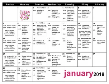 Activity Calendar of Brewster Place, Assisted Living, Nursing Home, Independent Living, CCRC, Topeka, KS 6