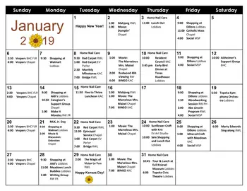 Activity Calendar of Brewster Place, Assisted Living, Nursing Home, Independent Living, CCRC, Topeka, KS 8