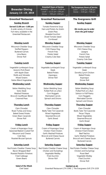 Dining menu of Brewster Place, Assisted Living, Nursing Home, Independent Living, CCRC, Topeka, KS 11