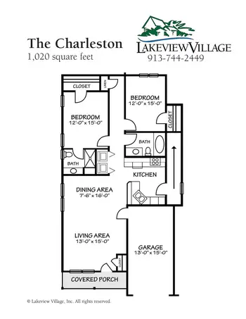 Floorplan of Lakeview Village, Assisted Living, Nursing Home, Independent Living, CCRC, Lenexa, KS 14