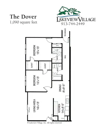 Floorplan of Lakeview Village, Assisted Living, Nursing Home, Independent Living, CCRC, Lenexa, KS 16