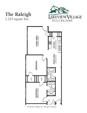 Floorplan of Lakeview Village, Assisted Living, Nursing Home, Independent Living, CCRC, Lenexa, KS 17