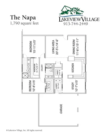 Floorplan of Lakeview Village, Assisted Living, Nursing Home, Independent Living, CCRC, Lenexa, KS 18