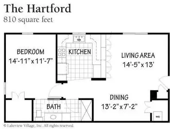 Floorplan of Lakeview Village, Assisted Living, Nursing Home, Independent Living, CCRC, Lenexa, KS 1