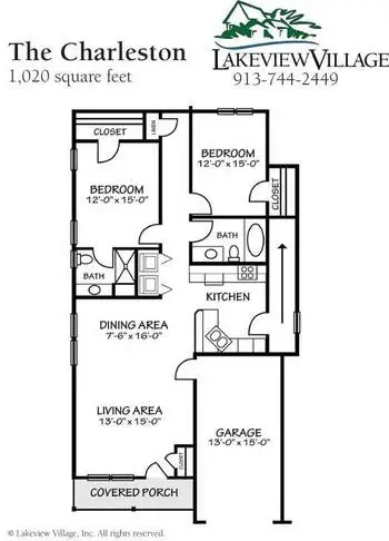 Floorplan of Lakeview Village, Assisted Living, Nursing Home, Independent Living, CCRC, Lenexa, KS 6