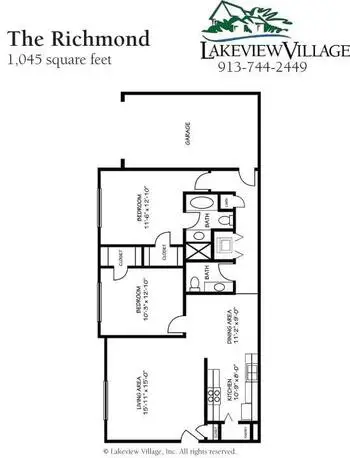 Floorplan of Lakeview Village, Assisted Living, Nursing Home, Independent Living, CCRC, Lenexa, KS 7