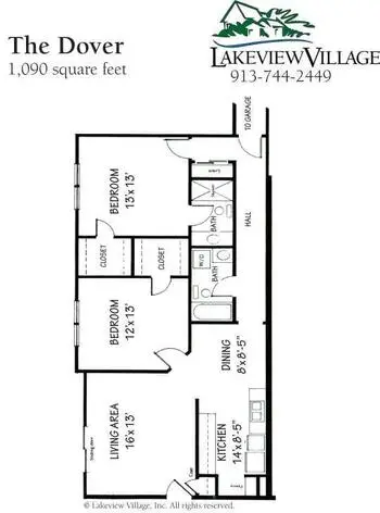 Floorplan of Lakeview Village, Assisted Living, Nursing Home, Independent Living, CCRC, Lenexa, KS 9