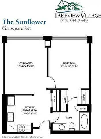 Floorplan of Lakeview Village, Assisted Living, Nursing Home, Independent Living, CCRC, Lenexa, KS 19