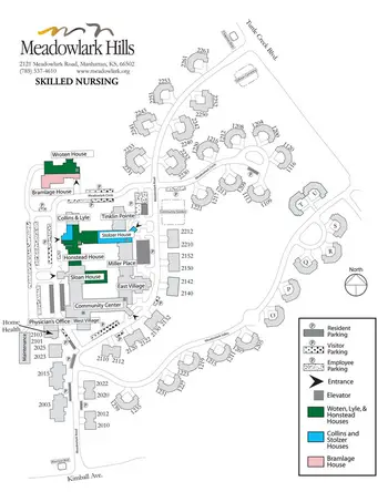 Campus Map of Meadowlark Hills, Assisted Living, Nursing Home, Independent Living, CCRC, Manhattan, KS 1