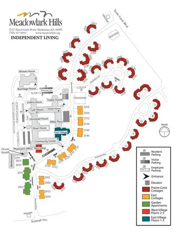 Campus Map of Meadowlark Hills, Assisted Living, Nursing Home, Independent Living, CCRC, Manhattan, KS 2