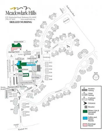 Campus Map of Meadowlark Hills, Assisted Living, Nursing Home, Independent Living, CCRC, Manhattan, KS 6
