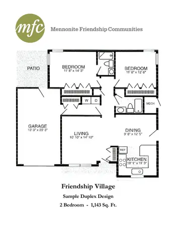 Floorplan of Mennonite Friendship, Assisted Living, Nursing Home, Independent Living, CCRC, South Hutchinson, KS 1