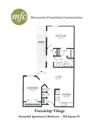 Floorplan of Mennonite Friendship, Assisted Living, Nursing Home, Independent Living, CCRC, South Hutchinson, KS 2