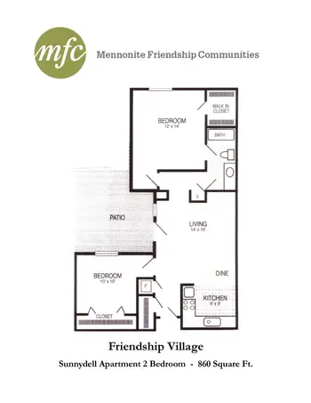 Floorplan of Mennonite Friendship, Assisted Living, Nursing Home, Independent Living, CCRC, South Hutchinson, KS 3