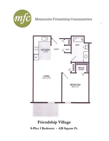 Floorplan of Mennonite Friendship, Assisted Living, Nursing Home, Independent Living, CCRC, South Hutchinson, KS 6