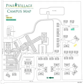 Campus Map of Pine Village, Assisted Living, Nursing Home, Independent Living, CCRC, Moundridge, KS 1