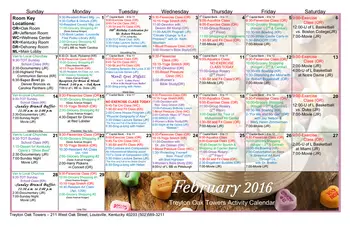 Activity Calendar of Treyton Oak Towers, Assisted Living, Nursing Home, Independent Living, CCRC, Louisville, KY 4