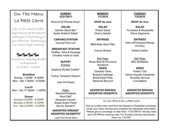 Dining menu of St. James Place, Assisted Living, Nursing Home, Independent Living, CCRC, Baton Rouge, LA 5