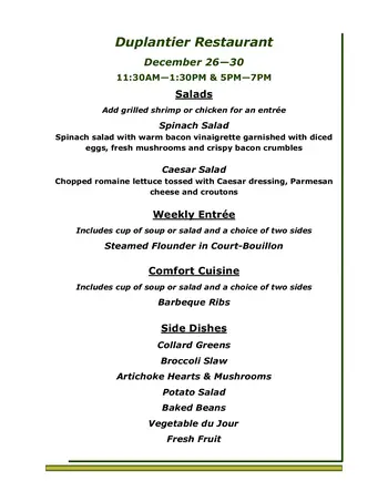 Dining menu of St. James Place, Assisted Living, Nursing Home, Independent Living, CCRC, Baton Rouge, LA 17