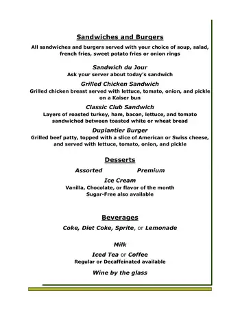 Dining menu of St. James Place, Assisted Living, Nursing Home, Independent Living, CCRC, Baton Rouge, LA 19