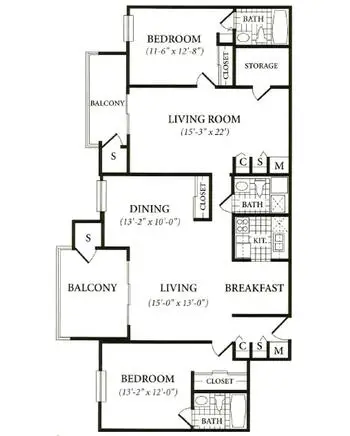 Floorplan of St. James Place, Assisted Living, Nursing Home, Independent Living, CCRC, Baton Rouge, LA 4