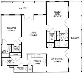 Floorplan of St. James Place, Assisted Living, Nursing Home, Independent Living, CCRC, Baton Rouge, LA 6