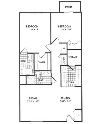 Floorplan of St. James Place, Assisted Living, Nursing Home, Independent Living, CCRC, Baton Rouge, LA 2