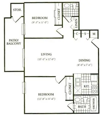 Floorplan of St. James Place, Assisted Living, Nursing Home, Independent Living, CCRC, Baton Rouge, LA 3