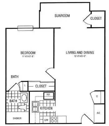Floorplan of St. James Place, Assisted Living, Nursing Home, Independent Living, CCRC, Baton Rouge, LA 9