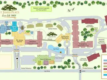 Campus Map of St. James Place, Assisted Living, Nursing Home, Independent Living, CCRC, Baton Rouge, LA 2