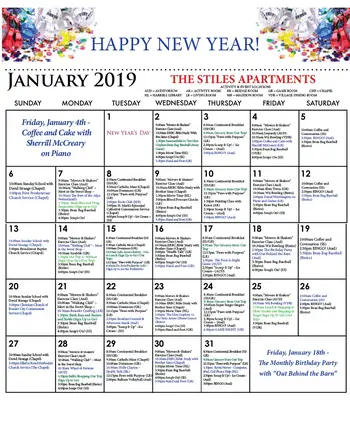 Activity Calendar of The Glen Retirement System, Assisted Living, Nursing Home, Independent Living, CCRC, Shreveport, LA 7