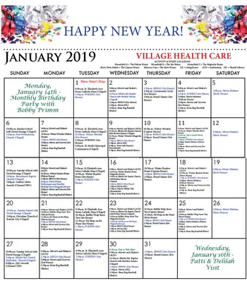 Activity Calendar of The Glen Retirement System, Assisted Living, Nursing Home, Independent Living, CCRC, Shreveport, LA 10