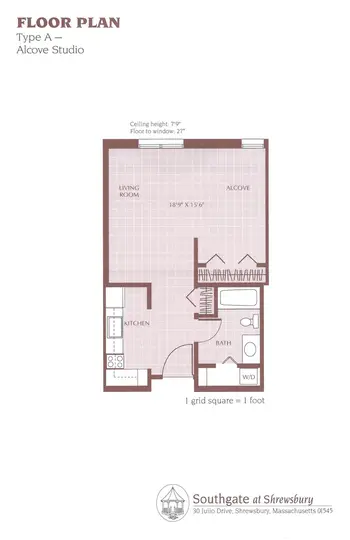 Floorplan of Southgate at Shrewsbury, Assisted Living, Nursing Home, Independent Living, CCRC, Shrewsbury, MA 1