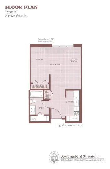 Floorplan of Southgate at Shrewsbury, Assisted Living, Nursing Home, Independent Living, CCRC, Shrewsbury, MA 2
