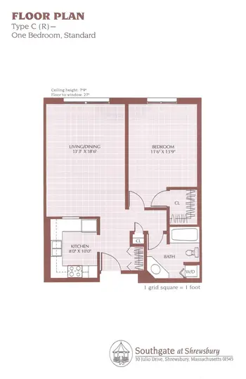 Floorplan of Southgate at Shrewsbury, Assisted Living, Nursing Home, Independent Living, CCRC, Shrewsbury, MA 4
