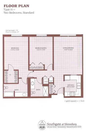 Floorplan of Southgate at Shrewsbury, Assisted Living, Nursing Home, Independent Living, CCRC, Shrewsbury, MA 9