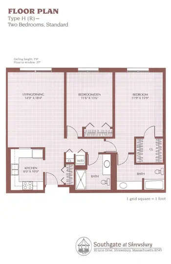 Floorplan of Southgate at Shrewsbury, Assisted Living, Nursing Home, Independent Living, CCRC, Shrewsbury, MA 10