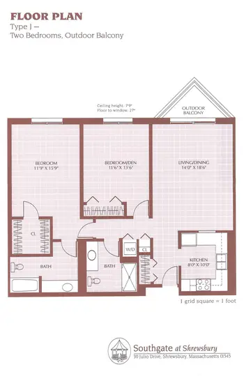 Floorplan of Southgate at Shrewsbury, Assisted Living, Nursing Home, Independent Living, CCRC, Shrewsbury, MA 11